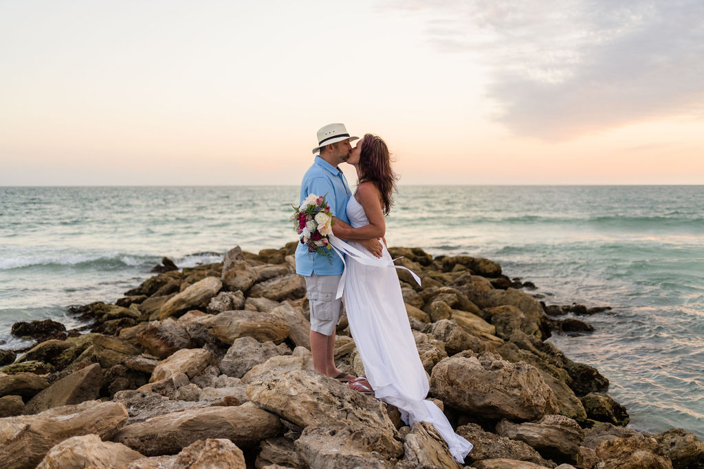 Lido Beach Elopement couple eloping at Lido Beach